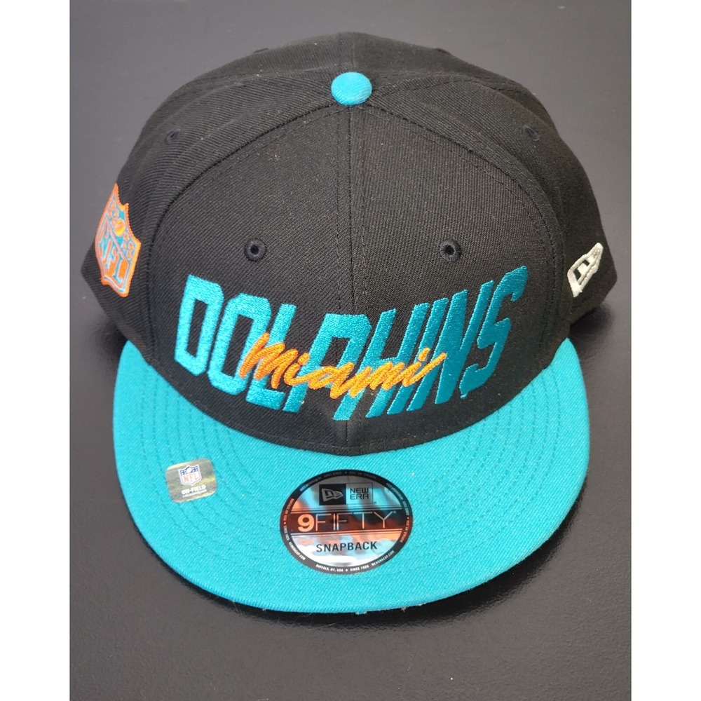 New Era 9Fifty NFL Miami Dolphins 2022 Draft Black/Teal Snapback Football Hat